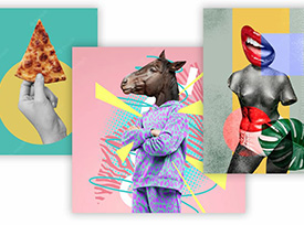 Emojis, arte urbano y degradados iridiscentes: el diseño gráfico vuelve a los ’90